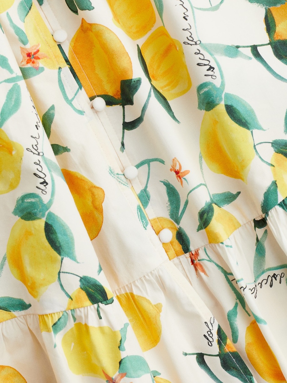 H&M Dolce Far Niente Lemon Tiered Maxi Dress XL - Picture 3 of 8